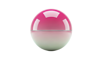 Pink and white glossy egg-shaped cosmetic container
