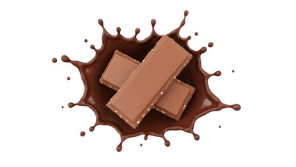 Blurry image of two copper bars on a dark red splatter