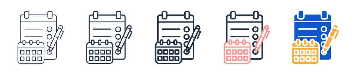 Planning different style icons set vector illustration. 