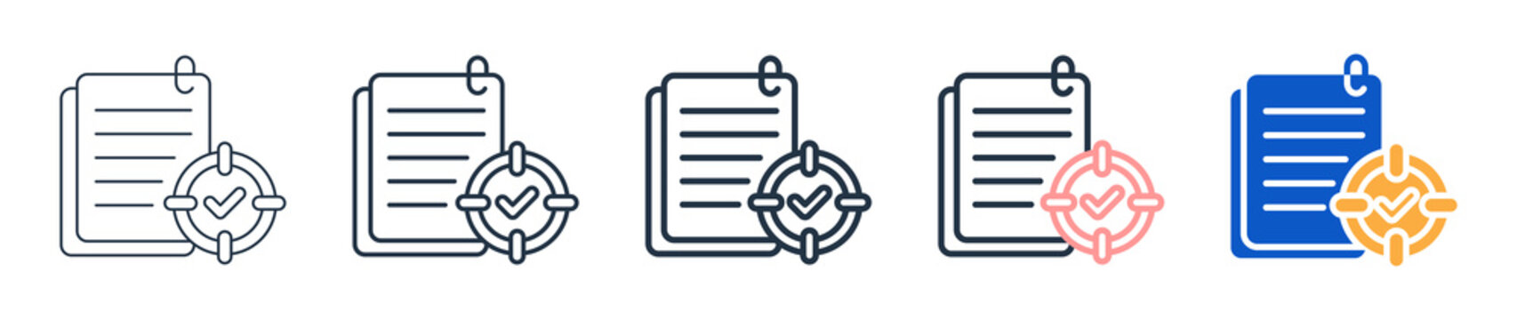 Project Scope different style icons set vector illustration. 