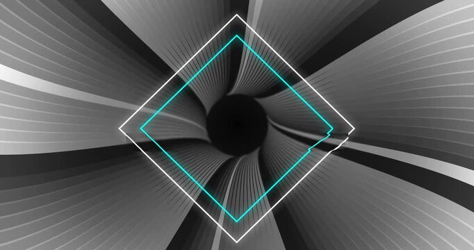 Animation of neon diamonds over grey patterned background