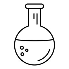 Obraz premium Laboratory Flask icon in line style. Laboratory Flask sticker in line style. Laboratory flask clip art