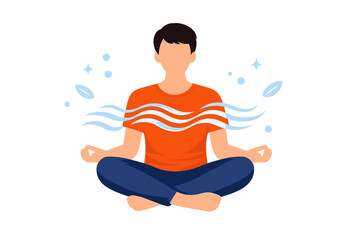 Person meditating with aura and flowing energy