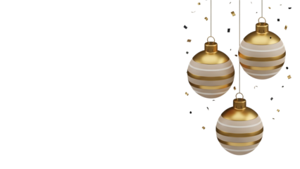 Three hanging light bulbs with striped shades