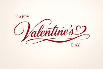 Romantic holiday card template with stylish handwritten Valentines message and clean space