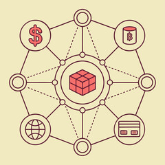 Web3 Platform Vector Illustration &ndash; Decentralized Application Technology Concept