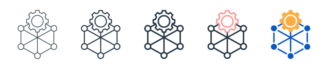 Framework different style icons set vector illustration. 