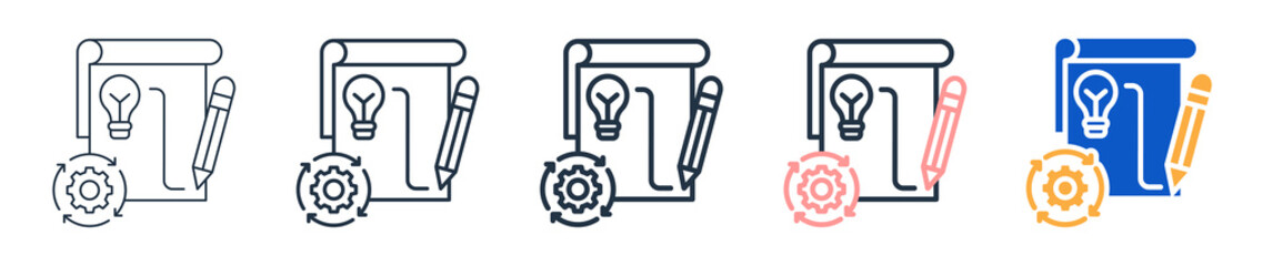 Design Process different style icons set vector illustration. 