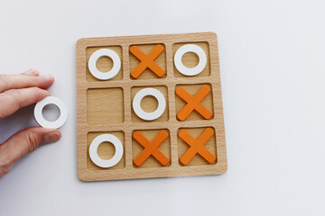 hand holding puzzle piece. Concept of strategy and success