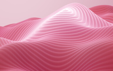 Abstract multi-layered curved background, 3d rendering.