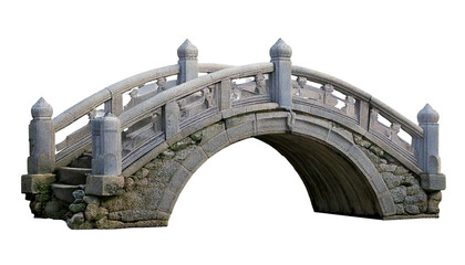 Concrete bridge isolated on transparent or white background