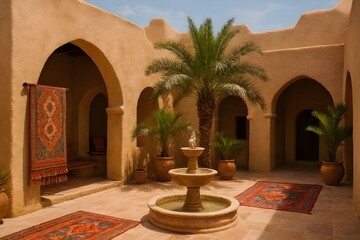 Historical stone arch entrance to the ancient mosque and church in Cordoba Spain showcasing landmark architecture and a traditional Spanish patio