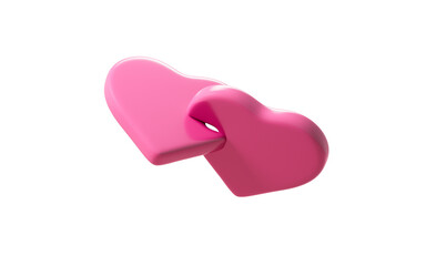 Love- shaped Jigsaw puzzle connecting, valentine day or Wedding theme, 3d rendering.