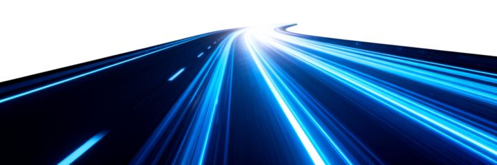 Speed and Motion on Blue Light Trail Road