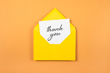thank you note on yellow paper
