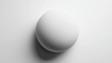 Clean minimal shadowed sphere in modern monochrome palette isolated on white background