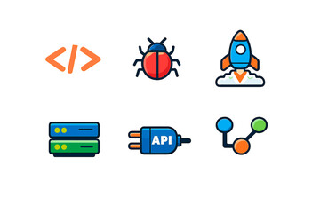 Software development icons set