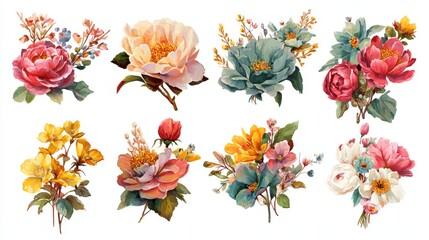Vibrant bouquets of delicate floral arrangements