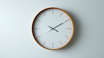 clean minimalist clock design representing time management isolated on white background