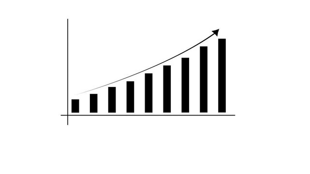 Arrow up business graph icon animation. Increasing business growth chart animation. Going up business graph concept.