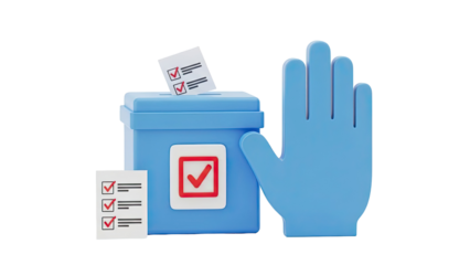 Voting Ballot Box and Hand Icon