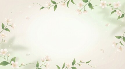 Jasmine flowers with delicate petals on soft pastel background  
