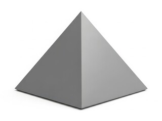 Simple gray pyramid illustration against a stark white background geometric form
