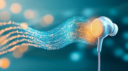 Vibrant Headphone Design with Musical Wave Highlights Digital Mental Health Support