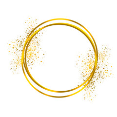 Golden Circle Frame with Sparkling Glitter Accents