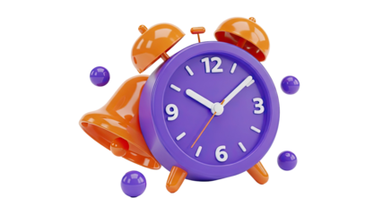 3D Cartoon Alarm Clock and Bell