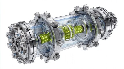 conceptual clean energy reactor core isolated on white background