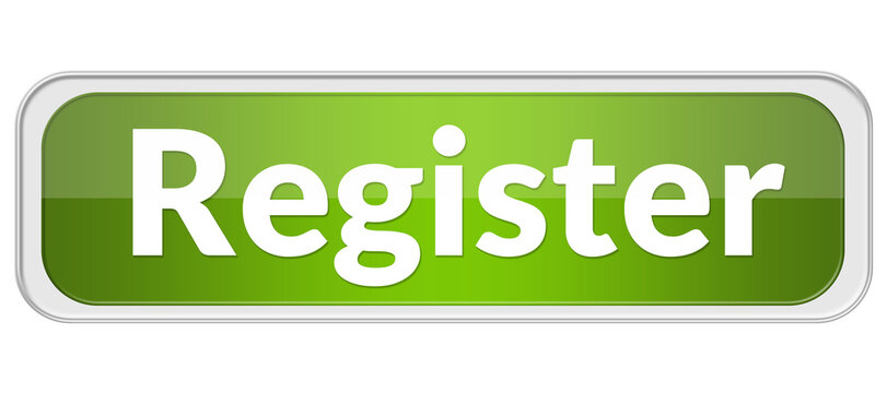 Shiny glossy green register UI button isolated on transparent background, modern call to action for sign up forms and services png