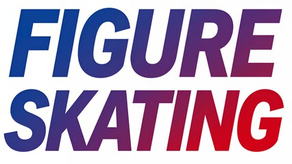 Naklejka premium Figure skating text words script sign concept illustration on white background. Winter sports banner