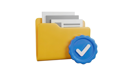 Folder with Verified Checkmark Icon