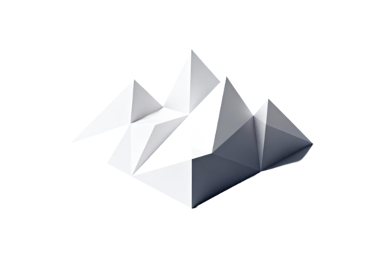 Geometric Low-Poly Abstract Mountain Formation - Powered by Adobe