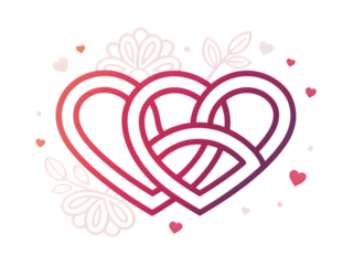 pink heart with floral pattern