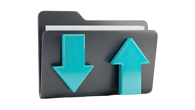 Folder with Upload and Download Arrows Icon - Powered by Adobe