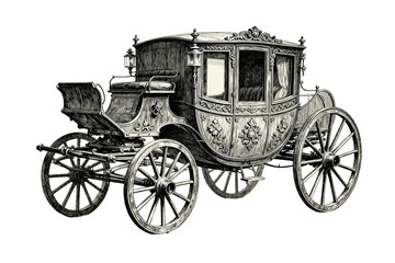 Fototapeta premium Vintage Ornate Horse-Drawn Carriage with Intricate Details