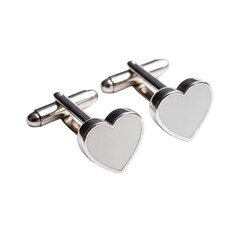 Elegant heart-shaped silver cufflinks