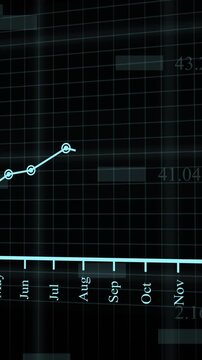Vertical 3d infograph chart animation for stock growth and business growth