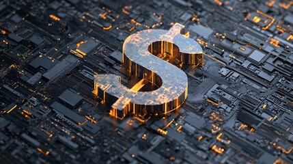 Digital Dollar Symbol with Circuit Board Background Cost Of Capital Valuation Forecast