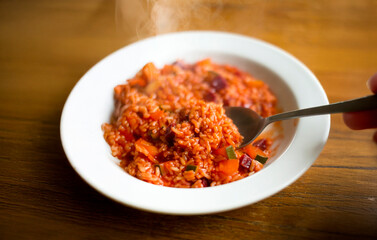 いろいろ野菜のトマトリゾット