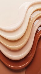 Colorful Liquid Foundation Swatches Makeup Swatches Skin Tones Cosmetics. Concept featuring liquid foundation, makeup swatches, skin tones, cosmetics, beauty products.