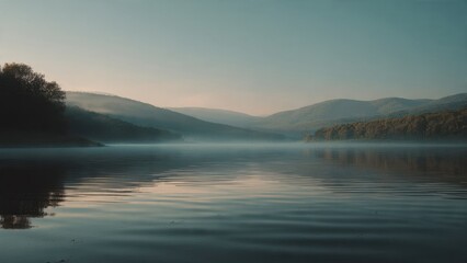 Fototapeta premium Misty Lake at Dawn