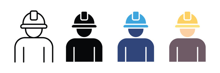 Worker or engineer icon set. vector illustration