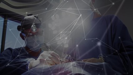 Animation of network of connections over diverse surgeons during surgery - Powered by Adobe