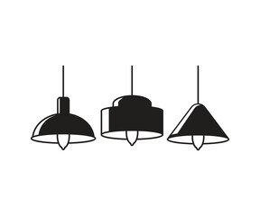ceiling lamp icons set vector illustration