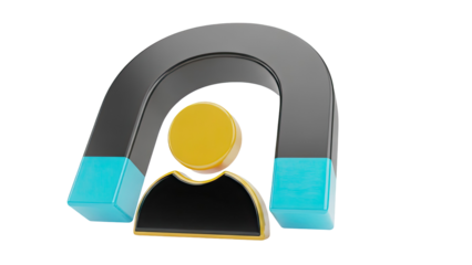Magnet attracting a user icon