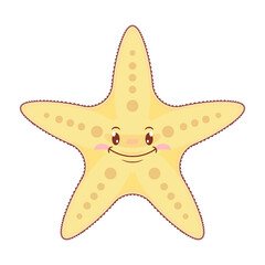 Yellow Starfish smile face cartoon cute