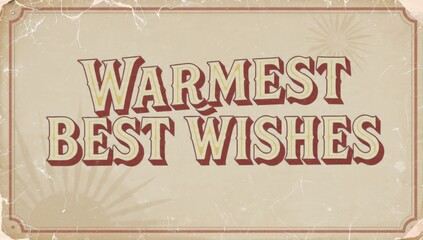 Warmest Best Wishes Vintage Greeting